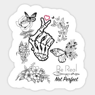 Be real not perfect SVG PNG, svg cut files for Cricut, Self love svg, Inspirational svg, Kindness svg, tshirt, boho svg, front pocket svg Sticker